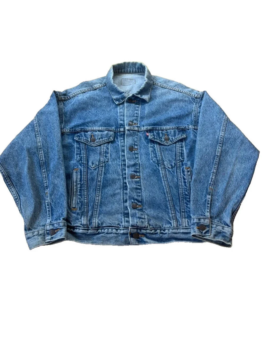 VIntage Levis Type 3 Trucker Jacket Mens Large Light Wash 90s Made in USA